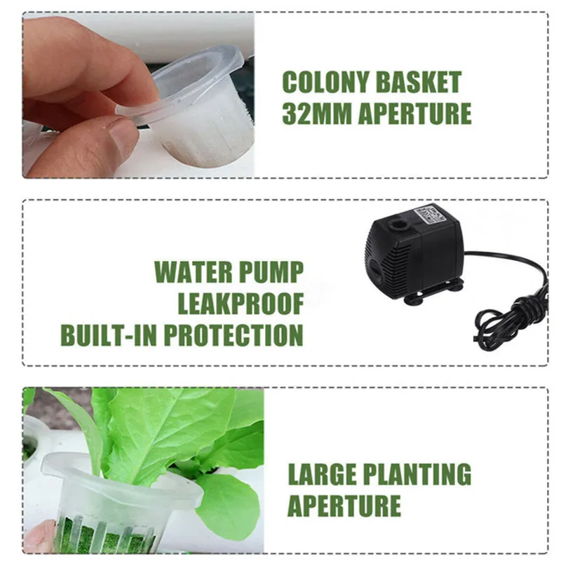 108 Plant Sites PVC Hydroponic System with Pump Timer