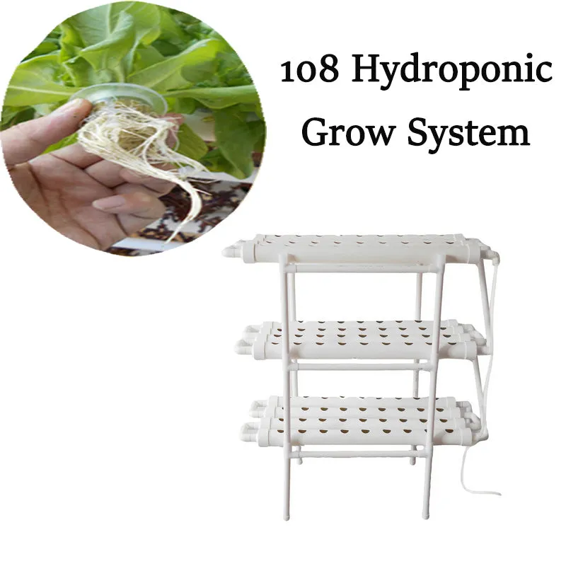 108 Plant Sites PVC Hydroponic System with Pump Timer