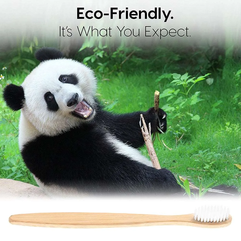 1Pcs Natural Bamboo Toothbrush Flat Bamboo Handle Soft Bristle Toothbrush