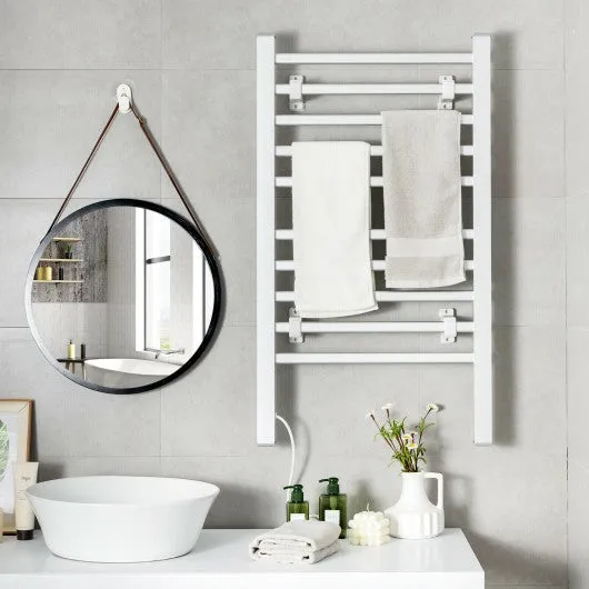 2-in-1 150W Freestanding and Wall-mounted Towel Warmer Drying Rack with Timer