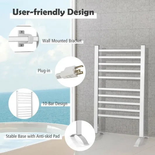 2-in-1 150W Freestanding and Wall-mounted Towel Warmer Drying Rack with Timer