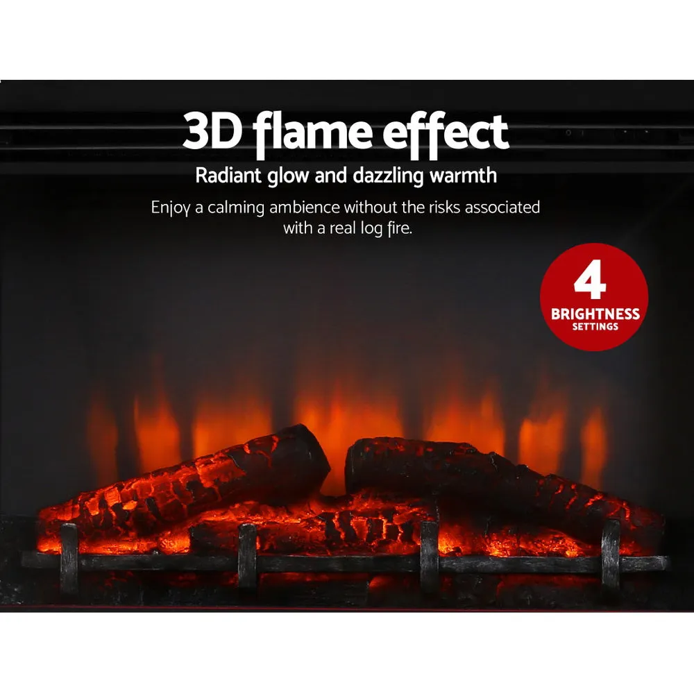 2000W Electric Fireplace Heater, 3D Flame, MDF Wood - Devanti