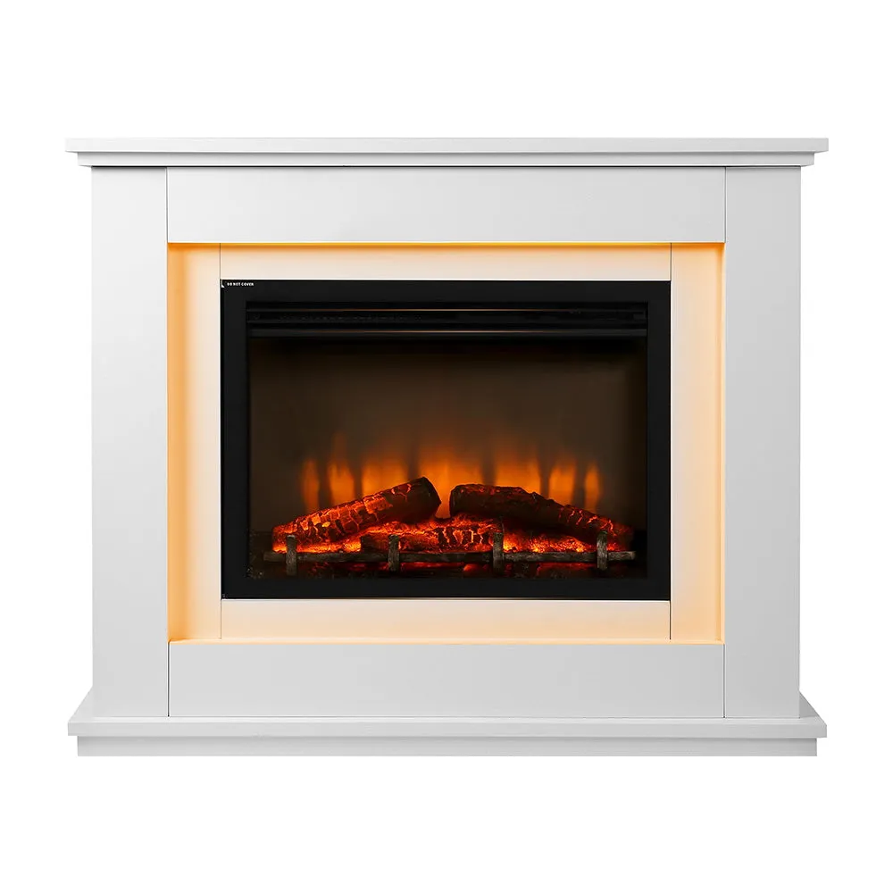 2000W Electric Fireplace Heater, 3D Flame, MDF Wood - Devanti