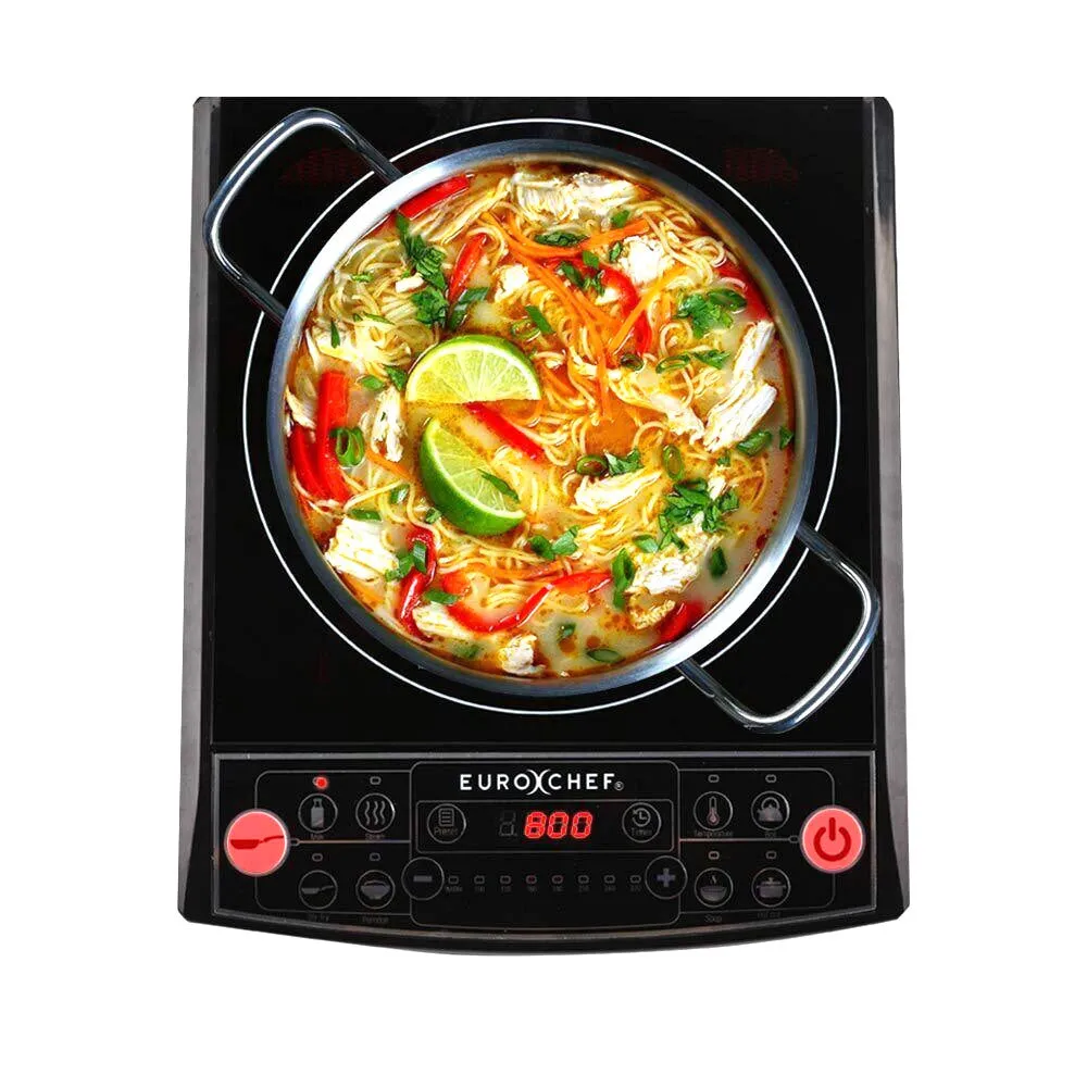 2400W Portable Ceramic Induction Cooktop, Timer, EuroChef