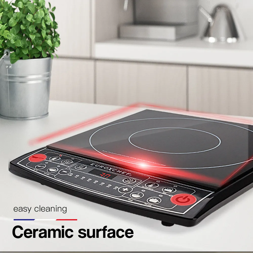 2400W Portable Ceramic Induction Cooktop, Timer, EuroChef