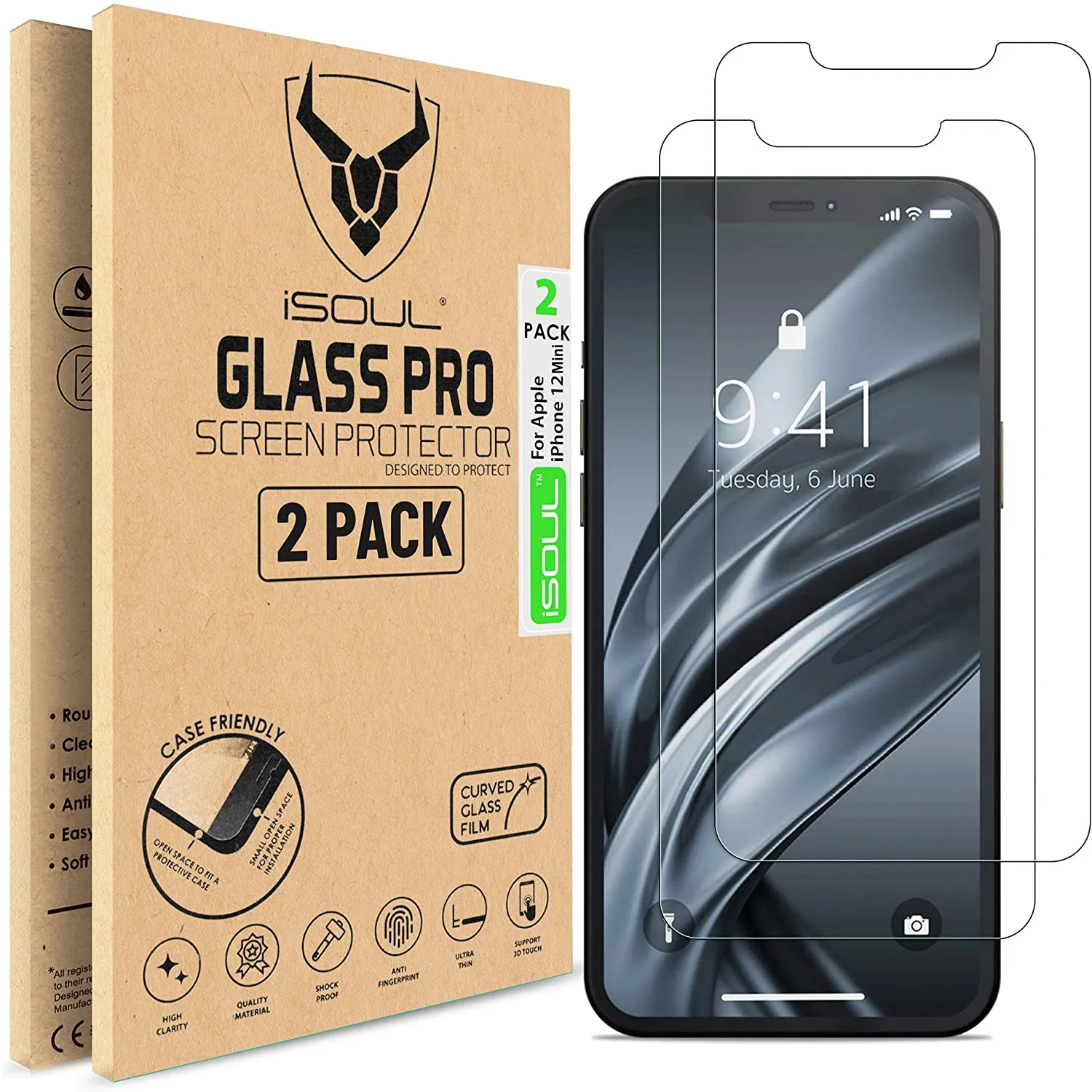 2x Screen Protector for iPhone 12 Mini 5.4 Inch Tempered Glass HD Film