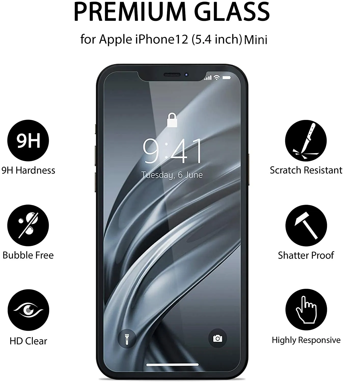 2x Screen Protector for iPhone 12 Mini 5.4 Inch Tempered Glass HD Film