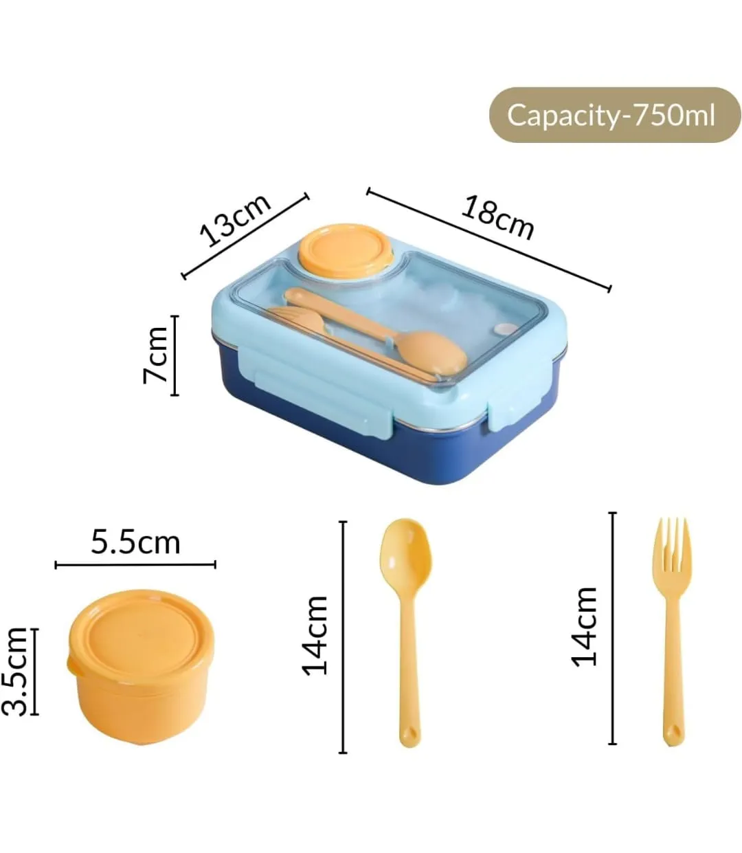 3 Compartment Sustainable Eco-Friendly Lunch Box