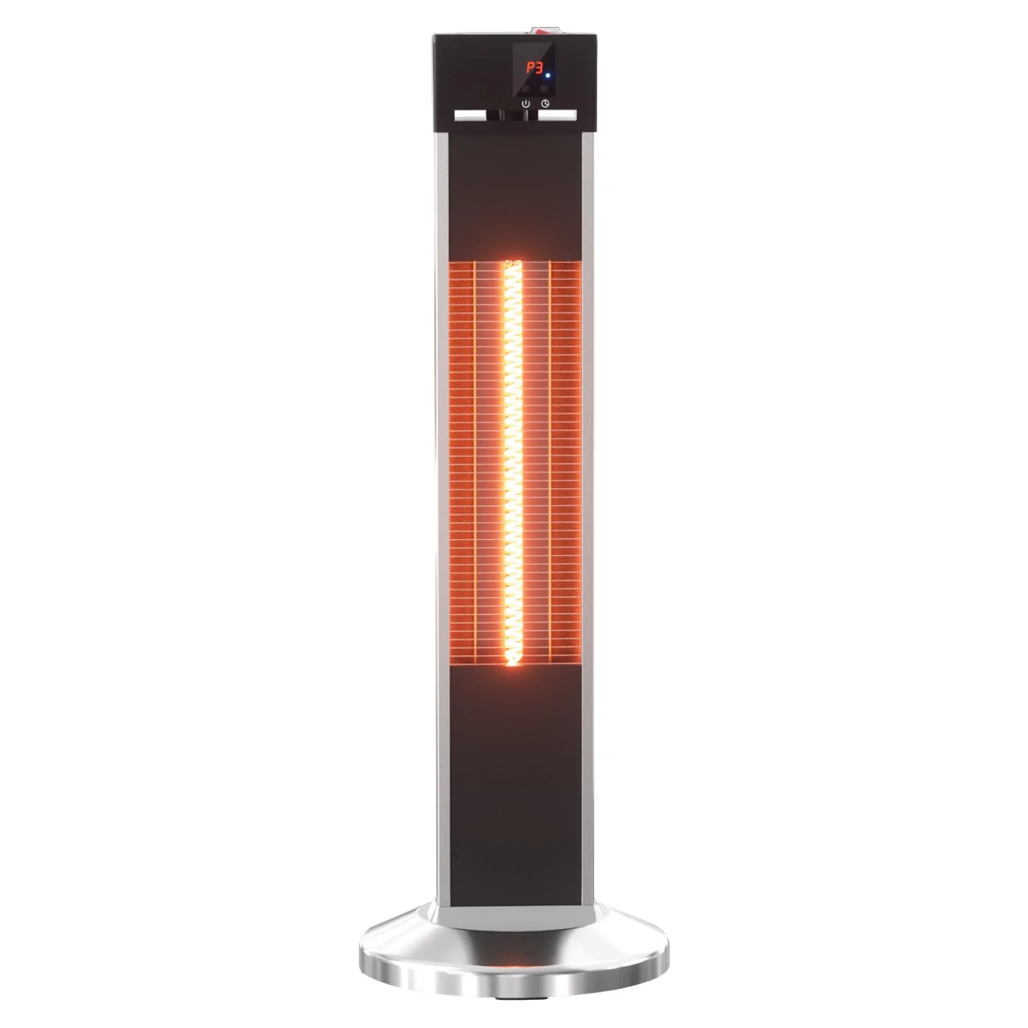 32"H Portable Vertical Infrared Heater 1500W Electric Stander with Remote Control, Tip-over Switch, 24h Timer