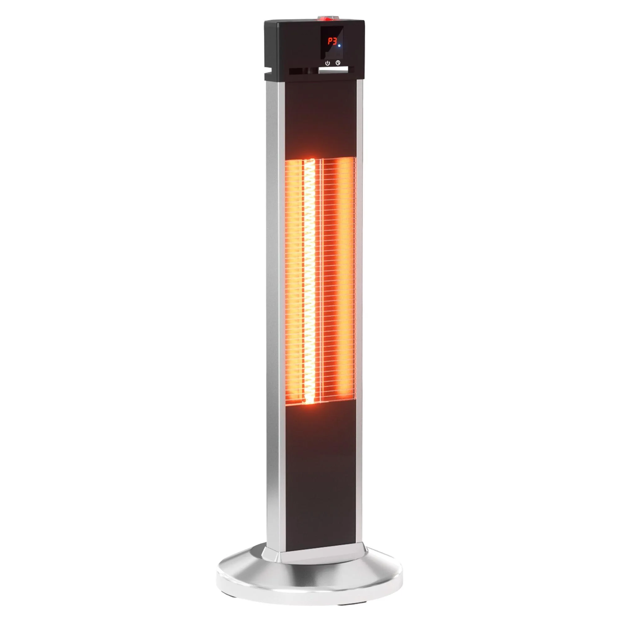 32"H Portable Vertical Infrared Heater 1500W Electric Stander with Remote Control, Tip-over Switch, 24h Timer