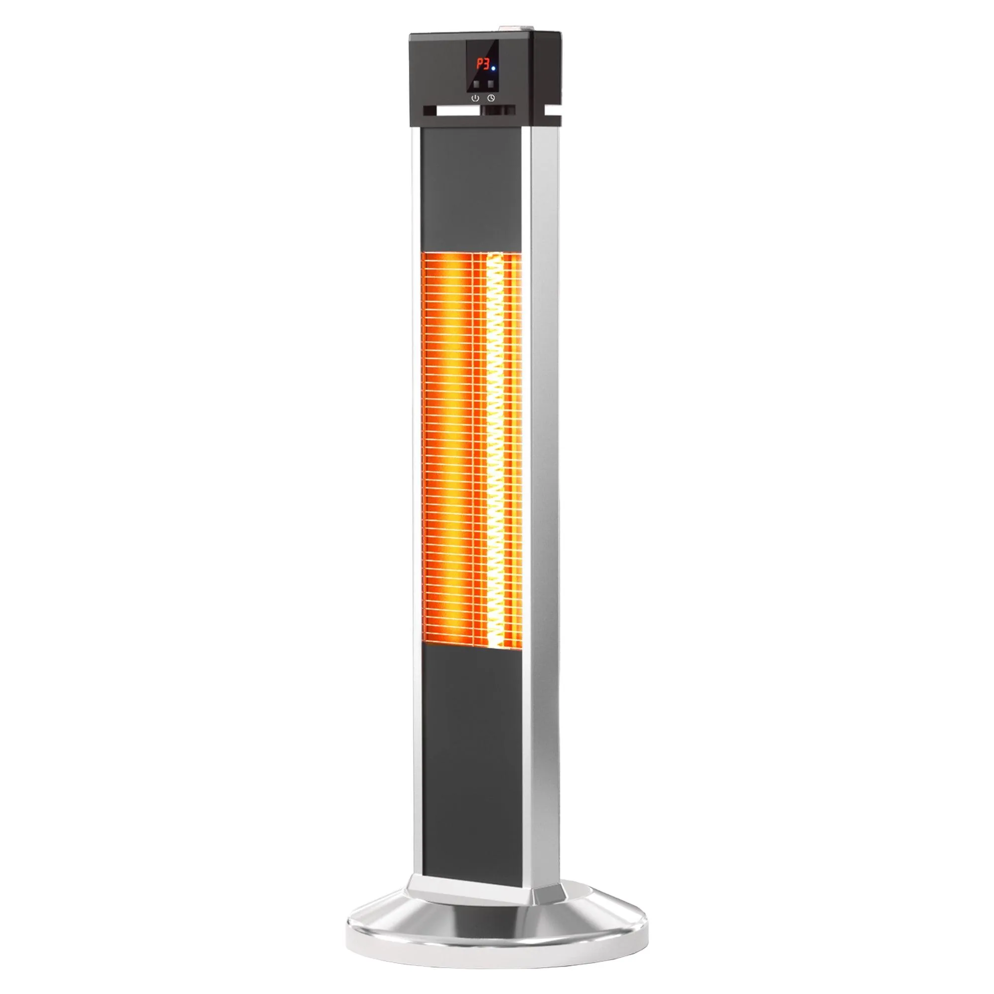 32"H Portable Vertical Infrared Heater 1500W Electric Stander with Remote Control, Tip-over Switch, 24h Timer