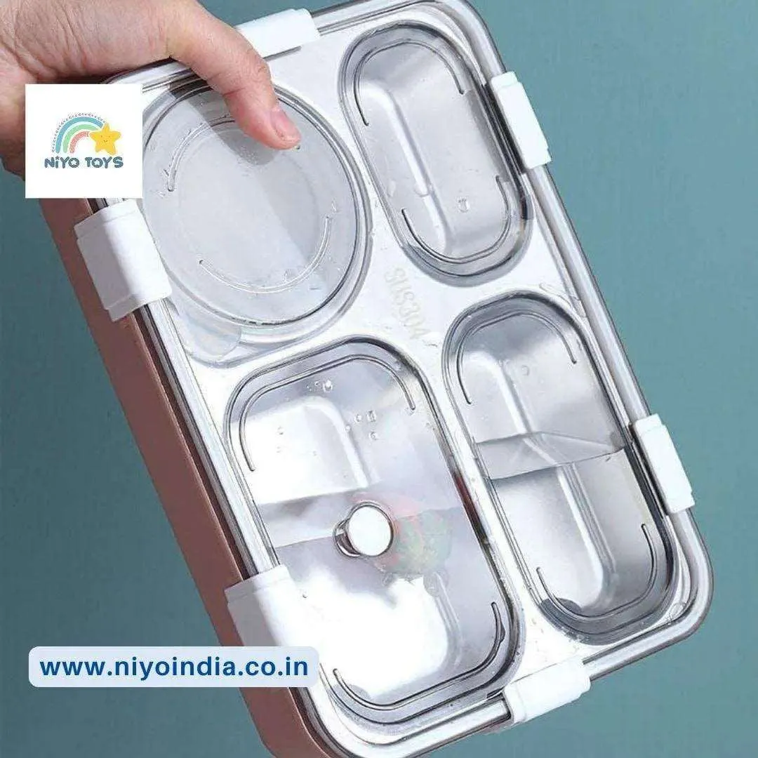 4 Compartment Bento  Lunch Box Stainless Steel