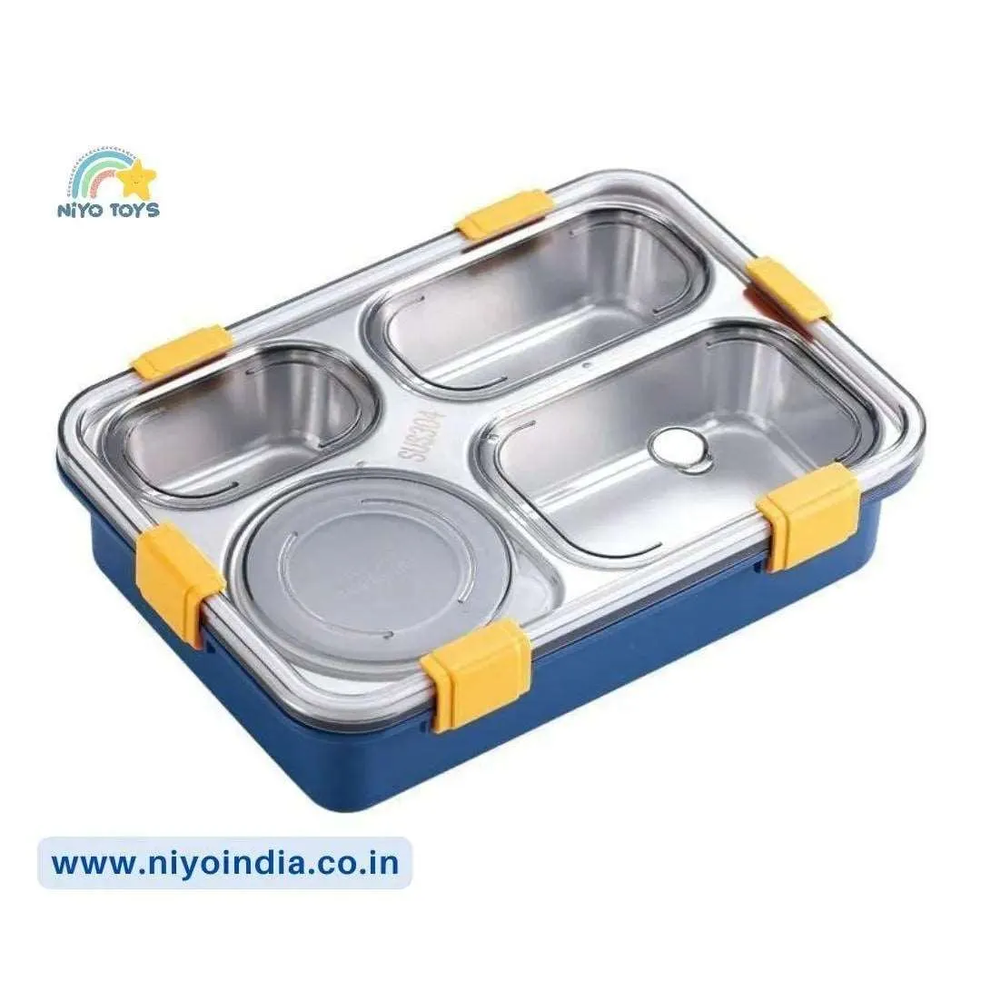 4 Compartment Bento  Lunch Box Stainless Steel