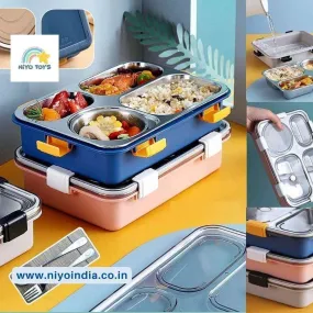 4 Compartment Bento  Lunch Box Stainless Steel