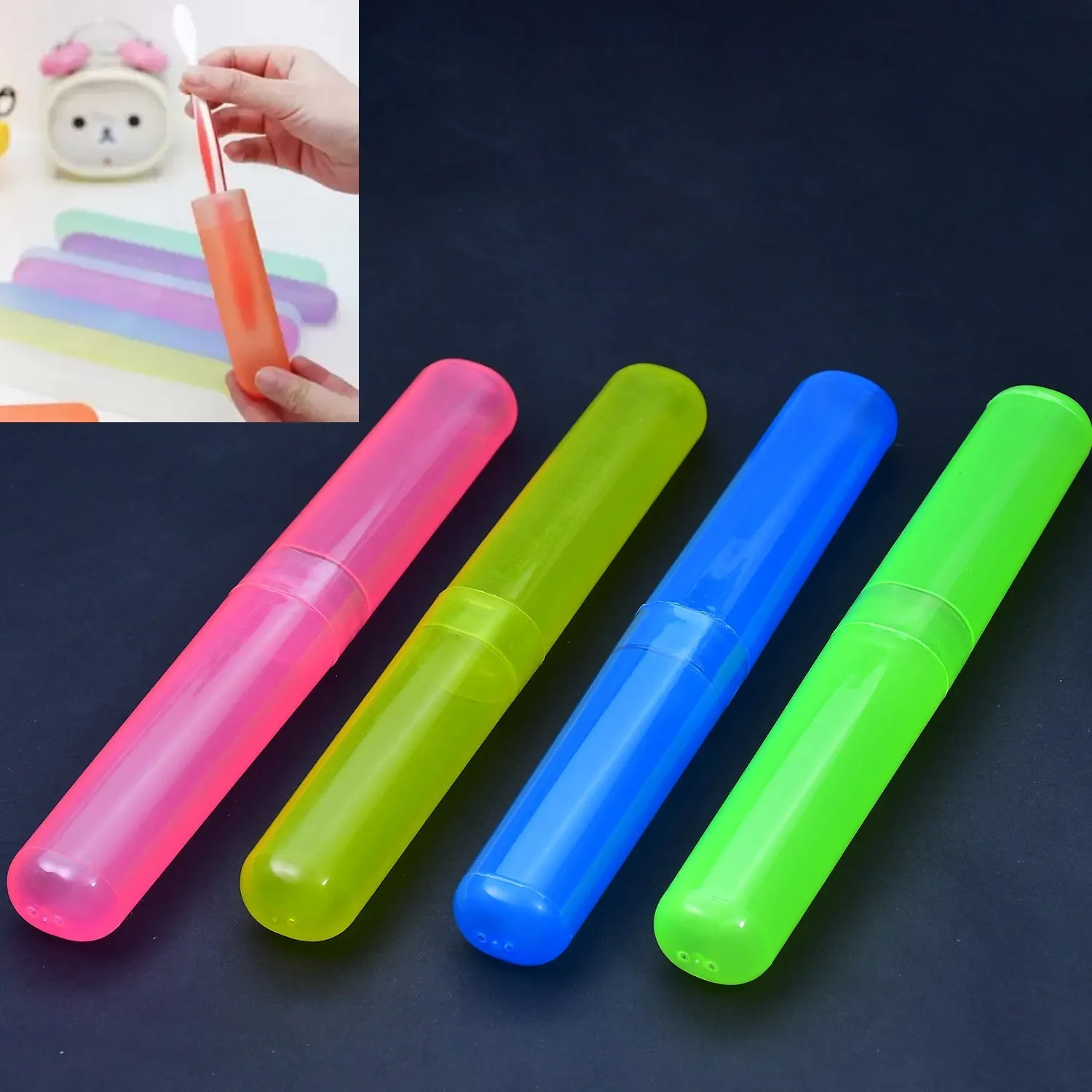 4968 4pc Plastic Toothbrush Cover, Anti Bacterial Toothbrush Container- Tooth Brush Travel Covers, Case, Holder, Cases