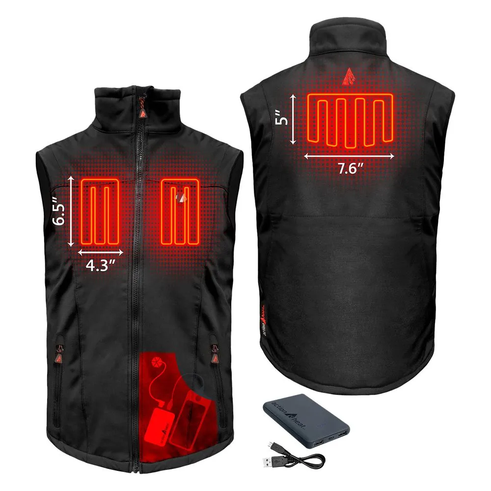 ActionHeat Ah-Vst-5V-01-3X 5V Battery-Heated Vest for Men - Black - 3XL