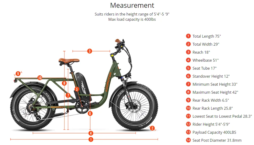 Addmotor 750W 48V GAROOTAN M-81 Cargo Fat Tire Electric Bike