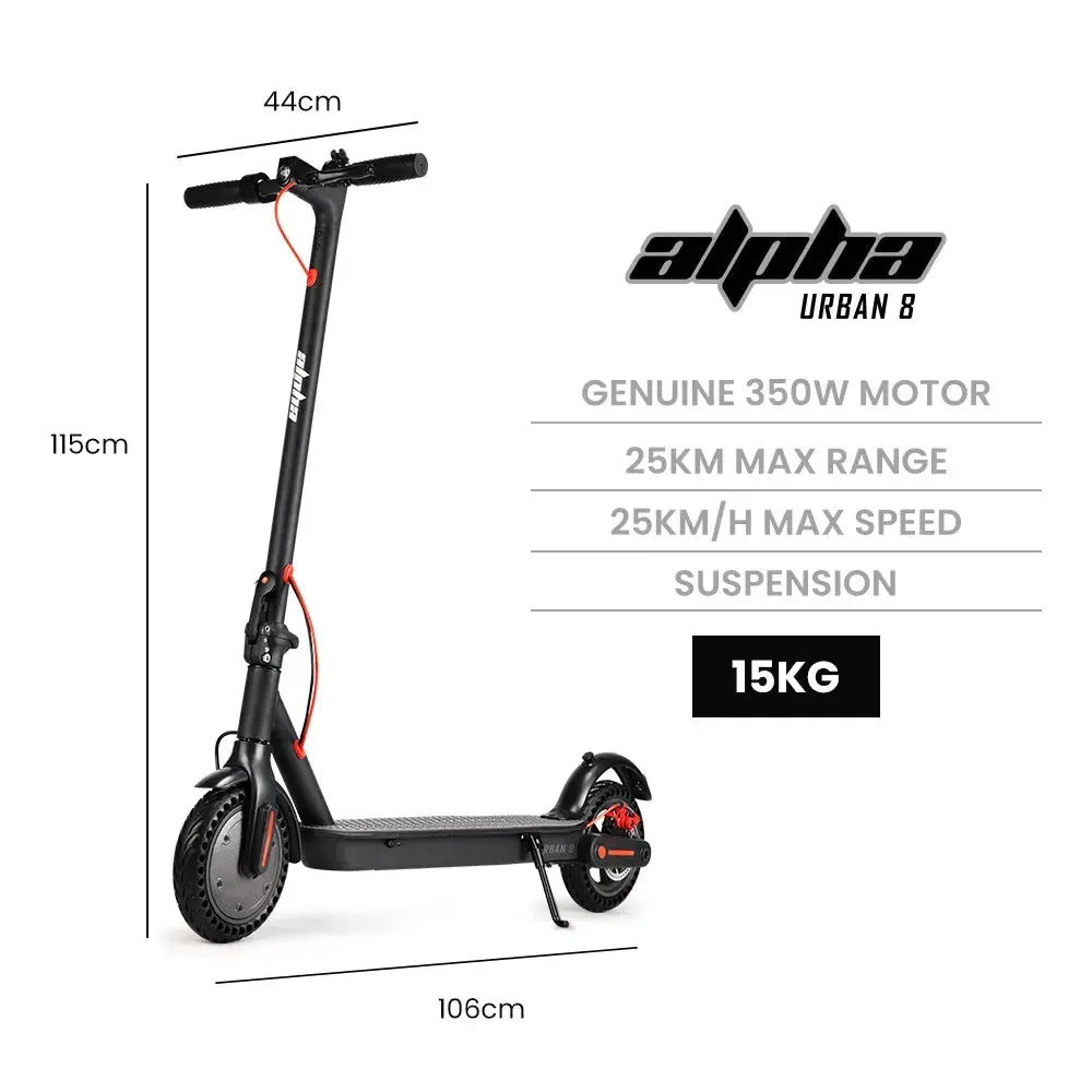 Alpha Urban 8 Electric Scooter 350W 7.5Ah Commuter eScooter for Adults