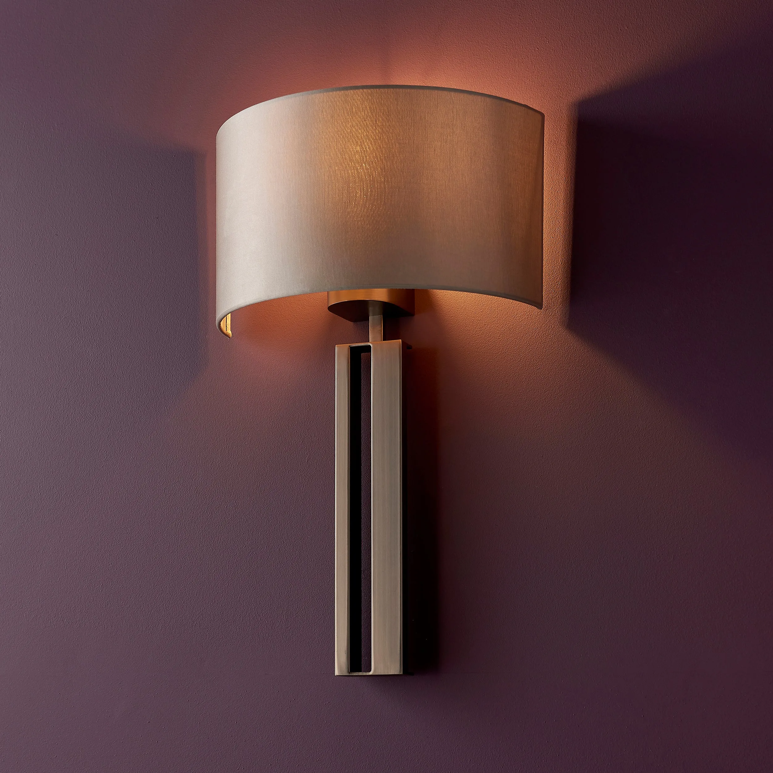 Amos Cotehele Wall Light Brushed Bronze & Mink