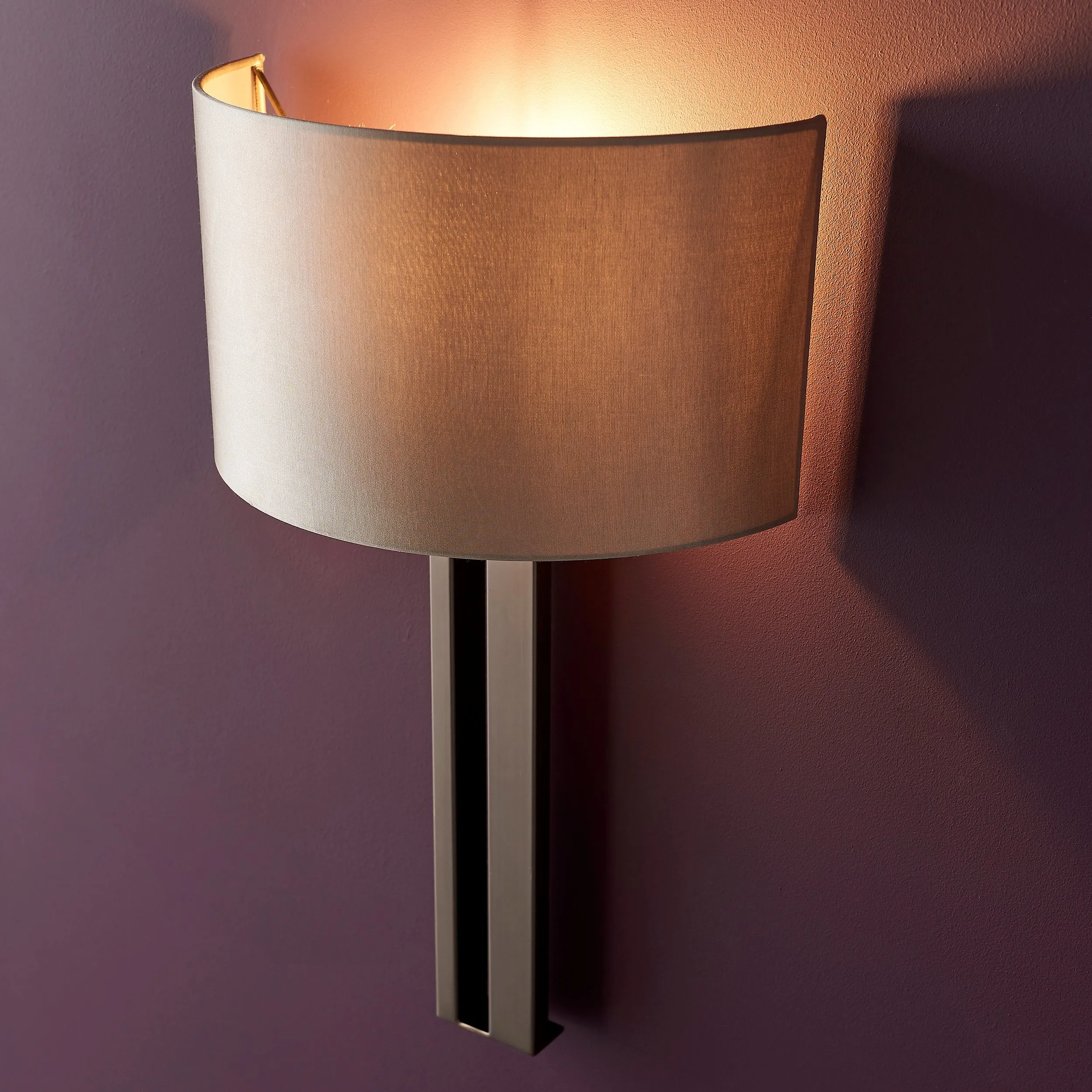 Amos Cotehele Wall Light Brushed Bronze & Mink