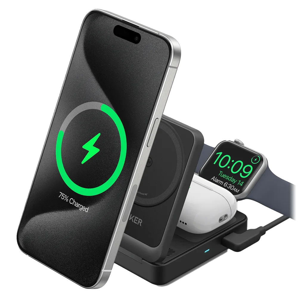 Anker MagGo 3-in-1 Wireless Charging Station Black