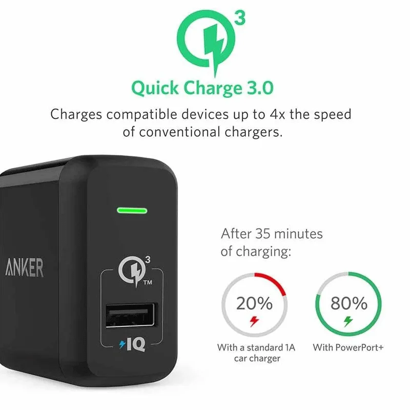 Anker PowerPort  1 with QC3.0 and IQ (Black)