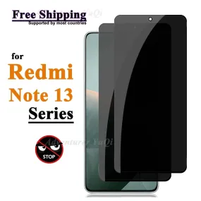 Anti Spy Screen Protector For Xiaomi Redmi Note 13 Pro 4G 5G, Tempered Glass