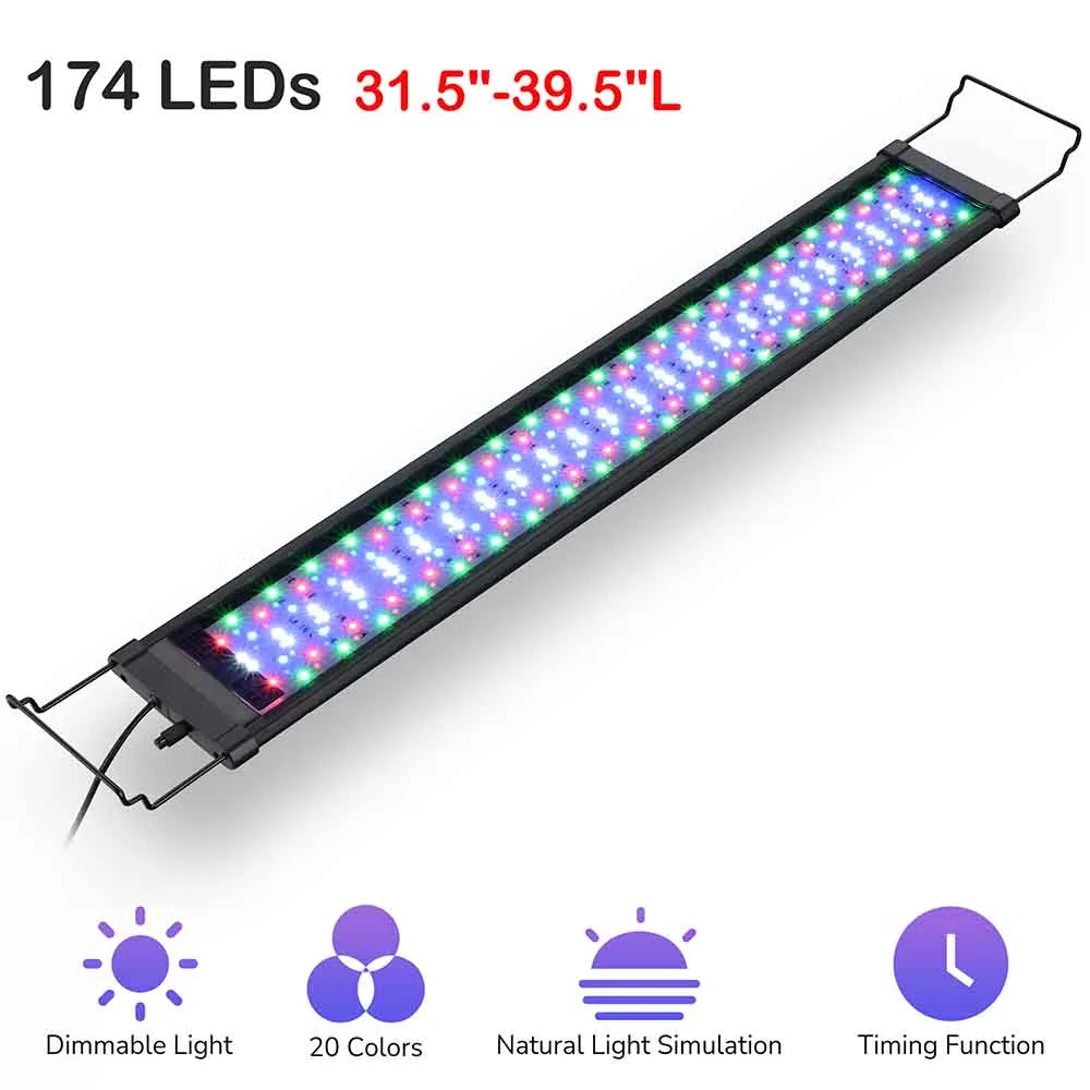 AquaBasik LED Aquarium Lights Plants Reef 32-39" Fish Tank RGBW