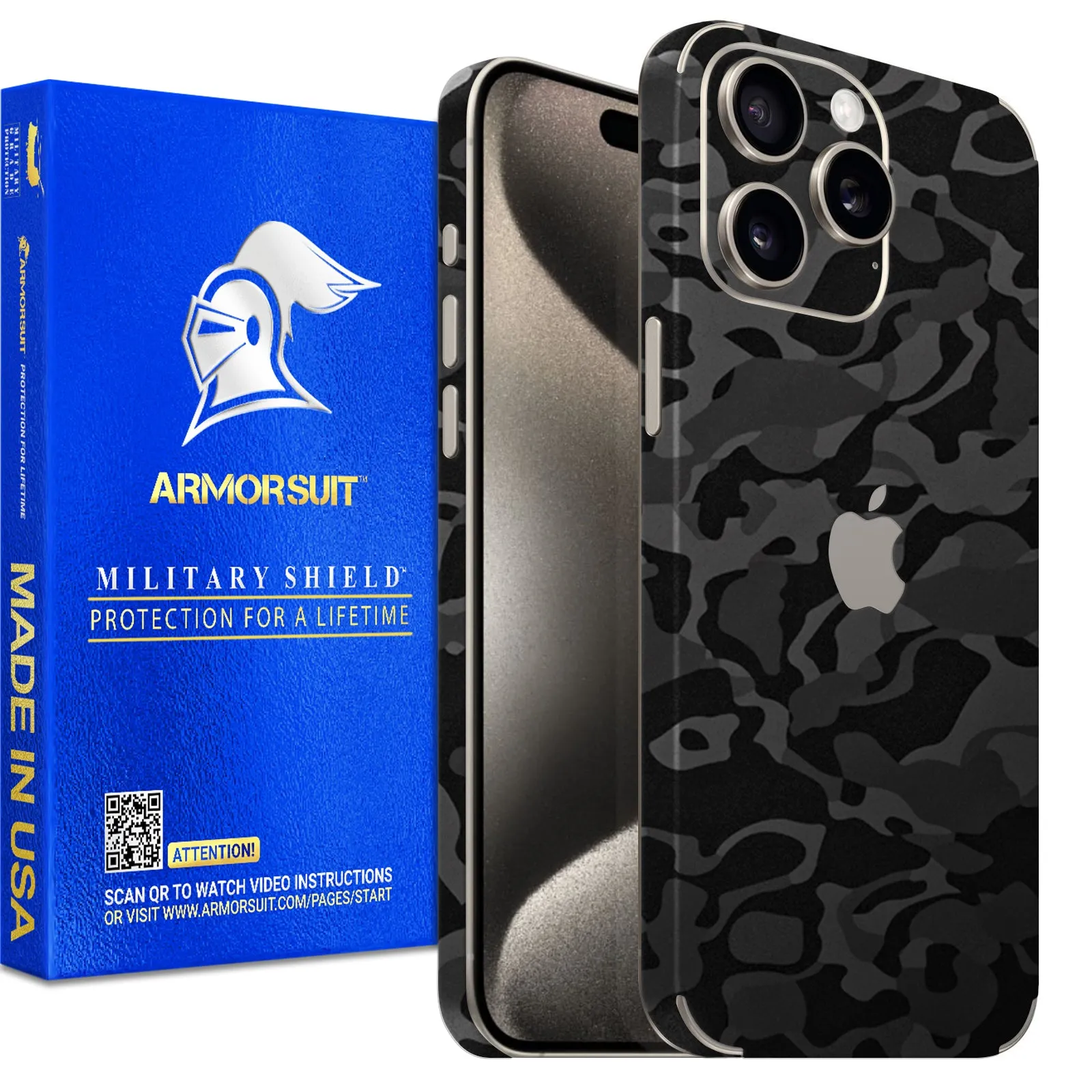 Armorsuit MilitaryShield Vinyl Skin Wrap Film for iPhone 15 Pro Max