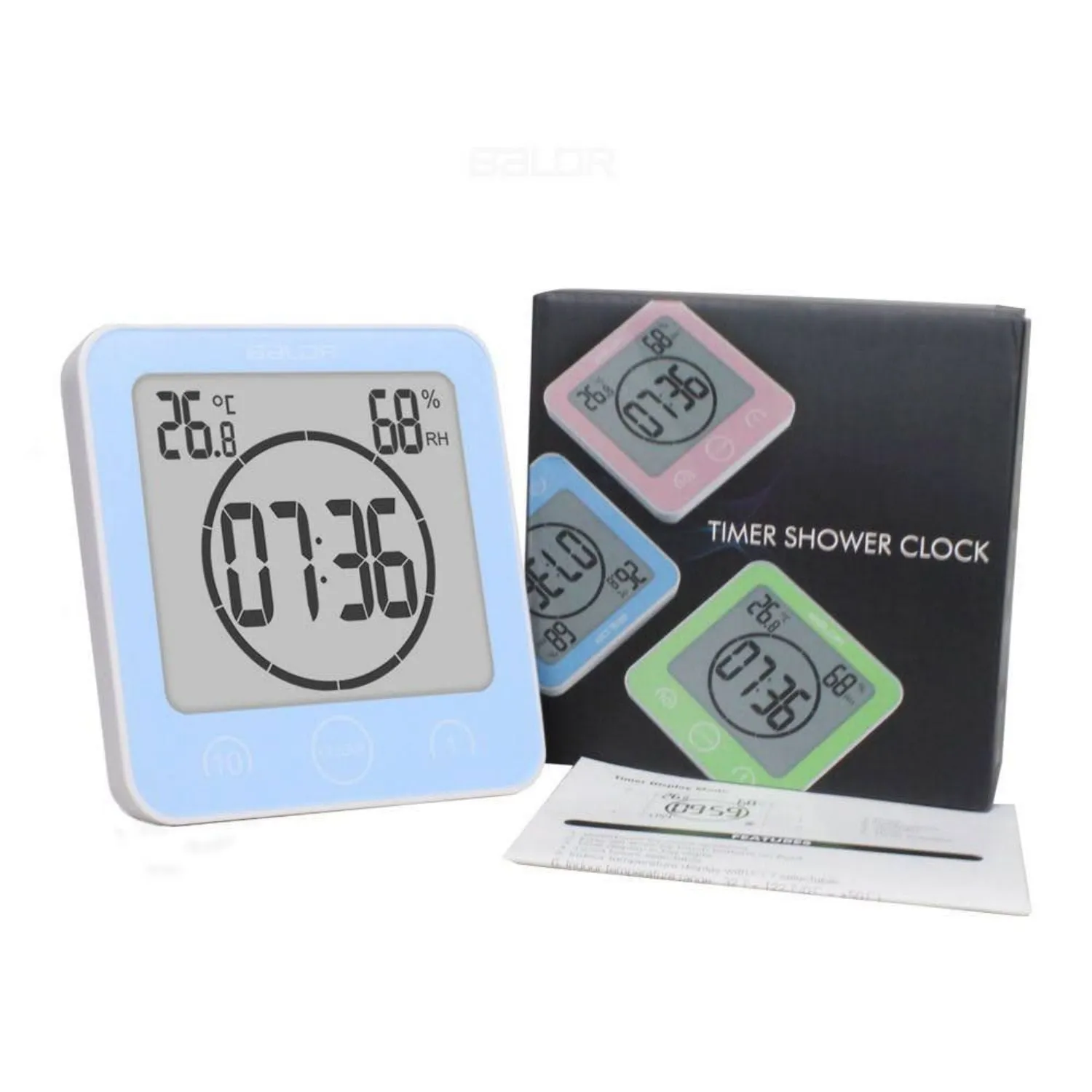 BALDR LCD Waterproof Bathroom Shower Clock