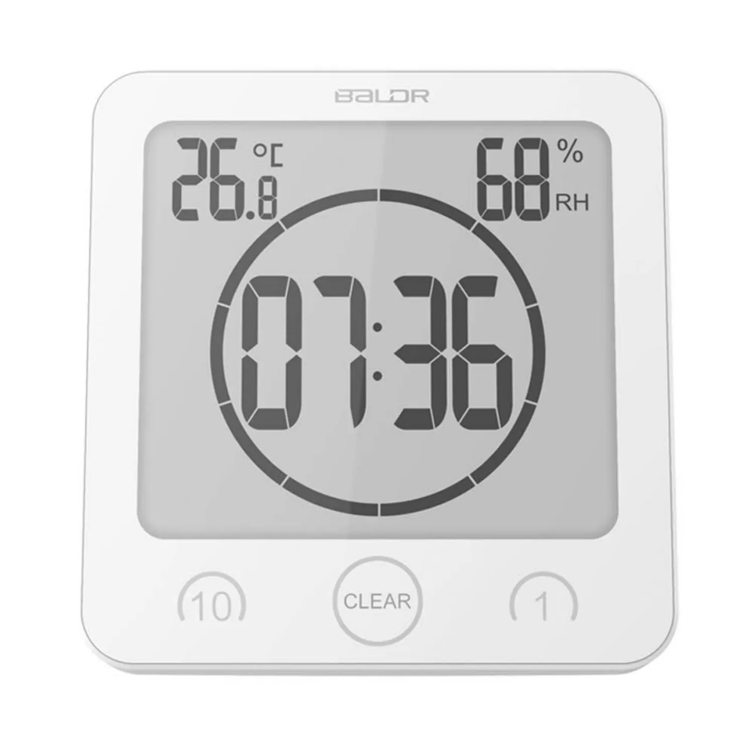 BALDR LCD Waterproof Bathroom Shower Clock