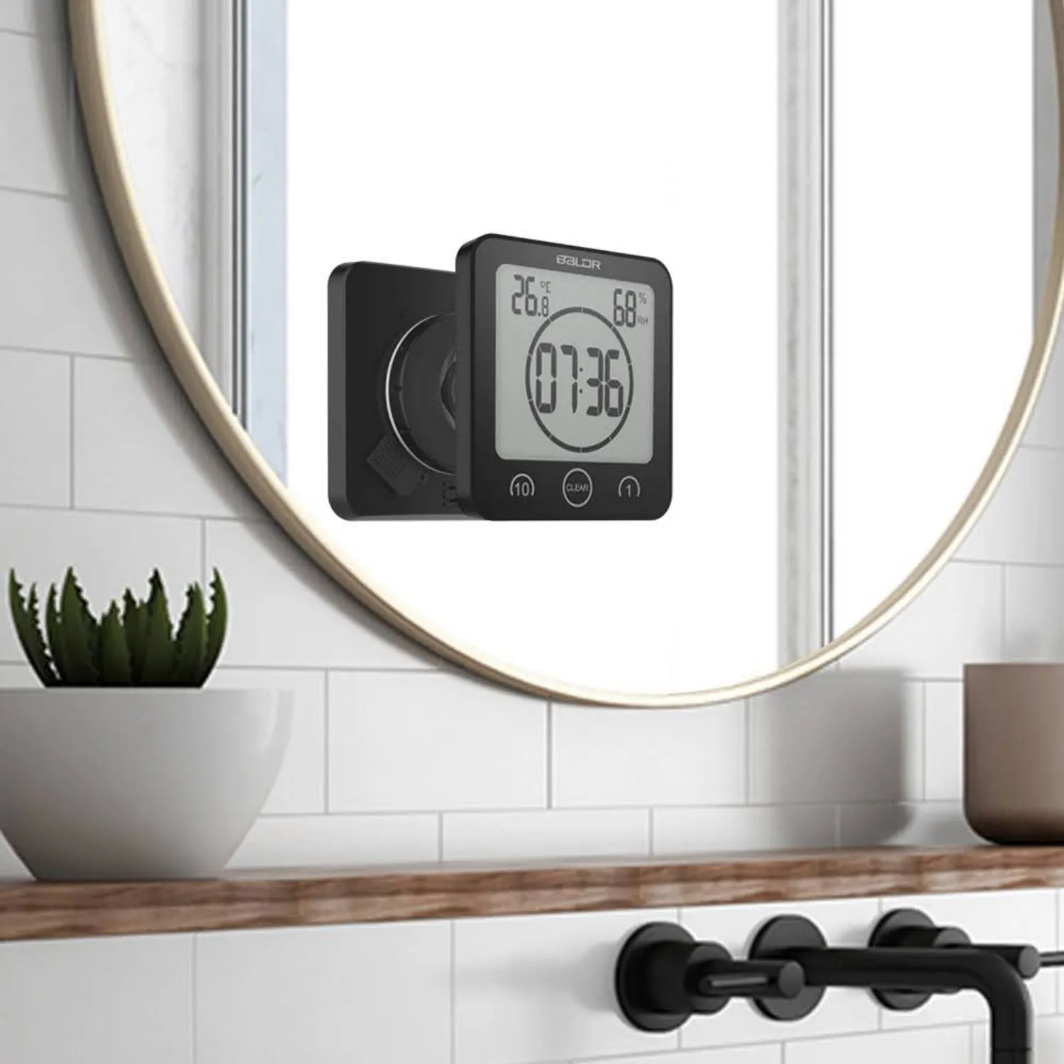 BALDR LCD Waterproof Bathroom Shower Clock