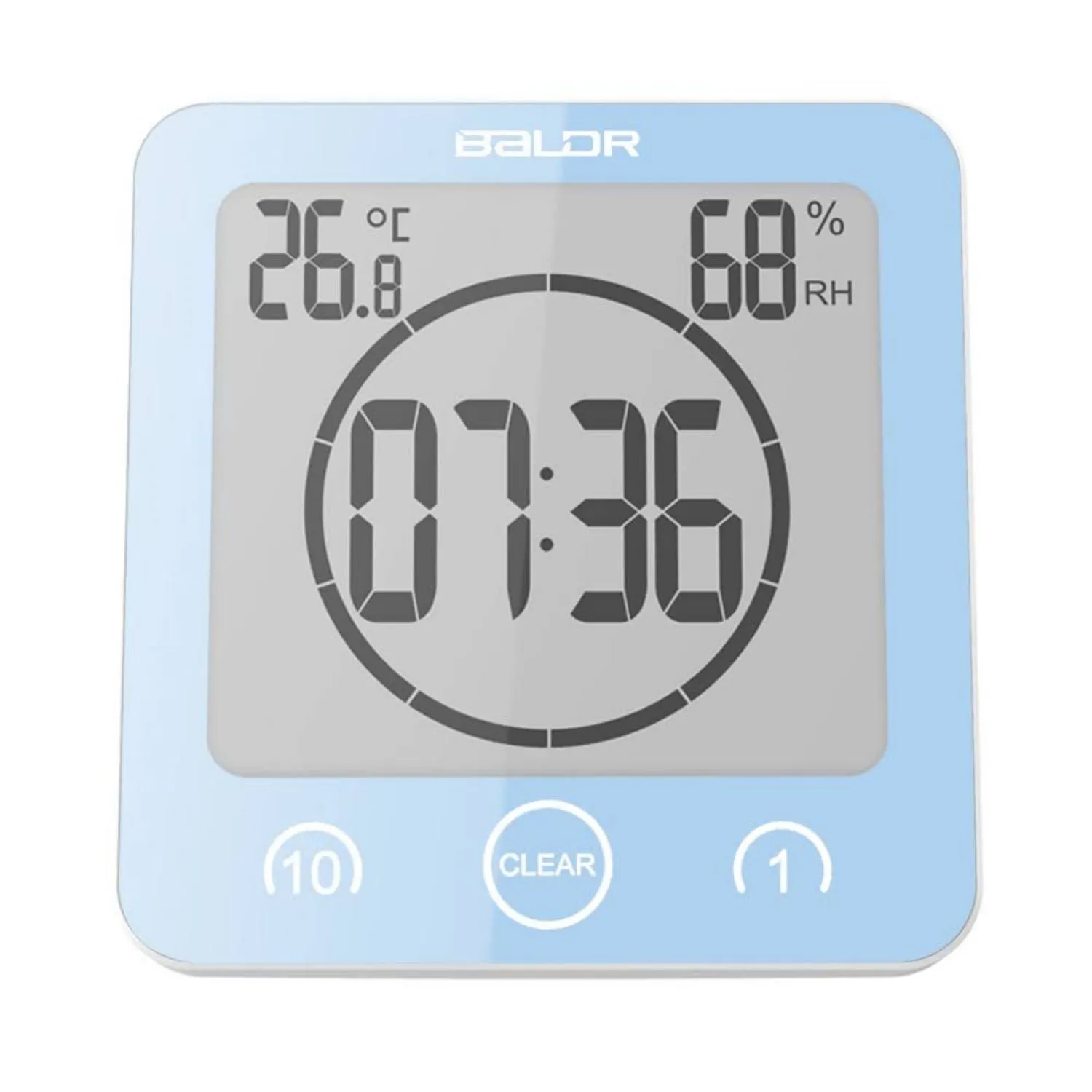 BALDR LCD Waterproof Bathroom Shower Clock