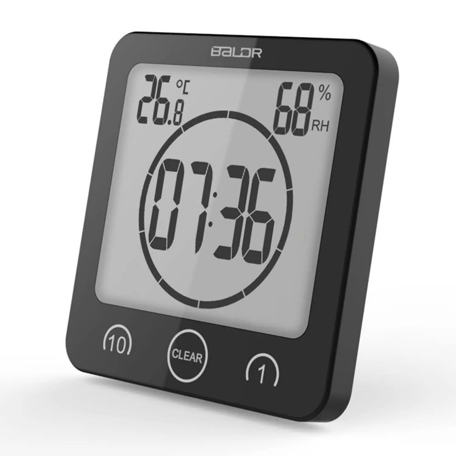 BALDR LCD Waterproof Bathroom Shower Clock