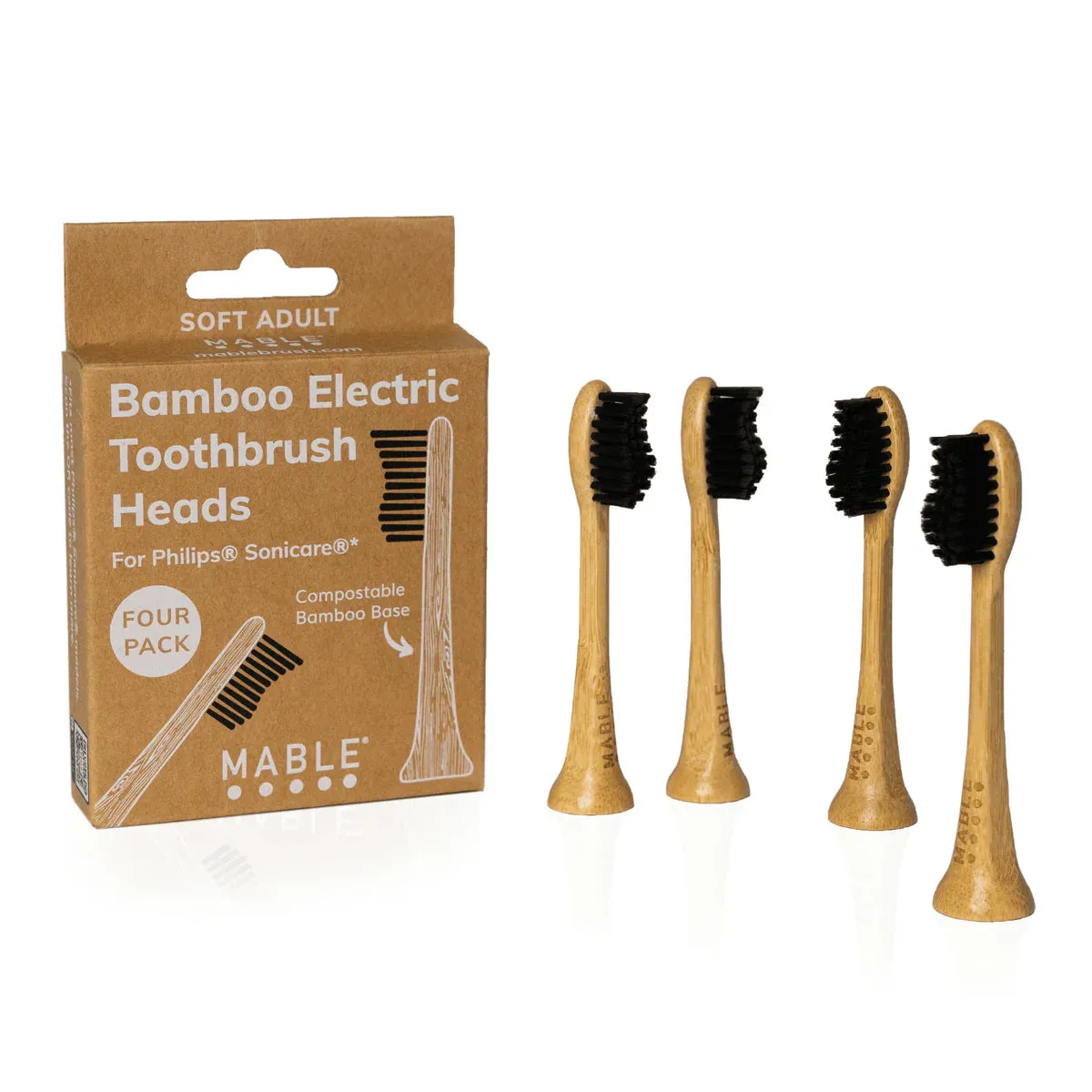 Bamboo Toothbrush Head compatible with Phillips Sonicare