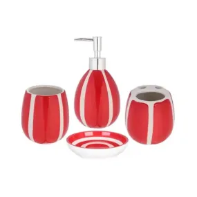 Bath Set Red 4pcs