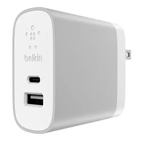 Belkin 27W USB-C   USB-A Wall Charger Silver