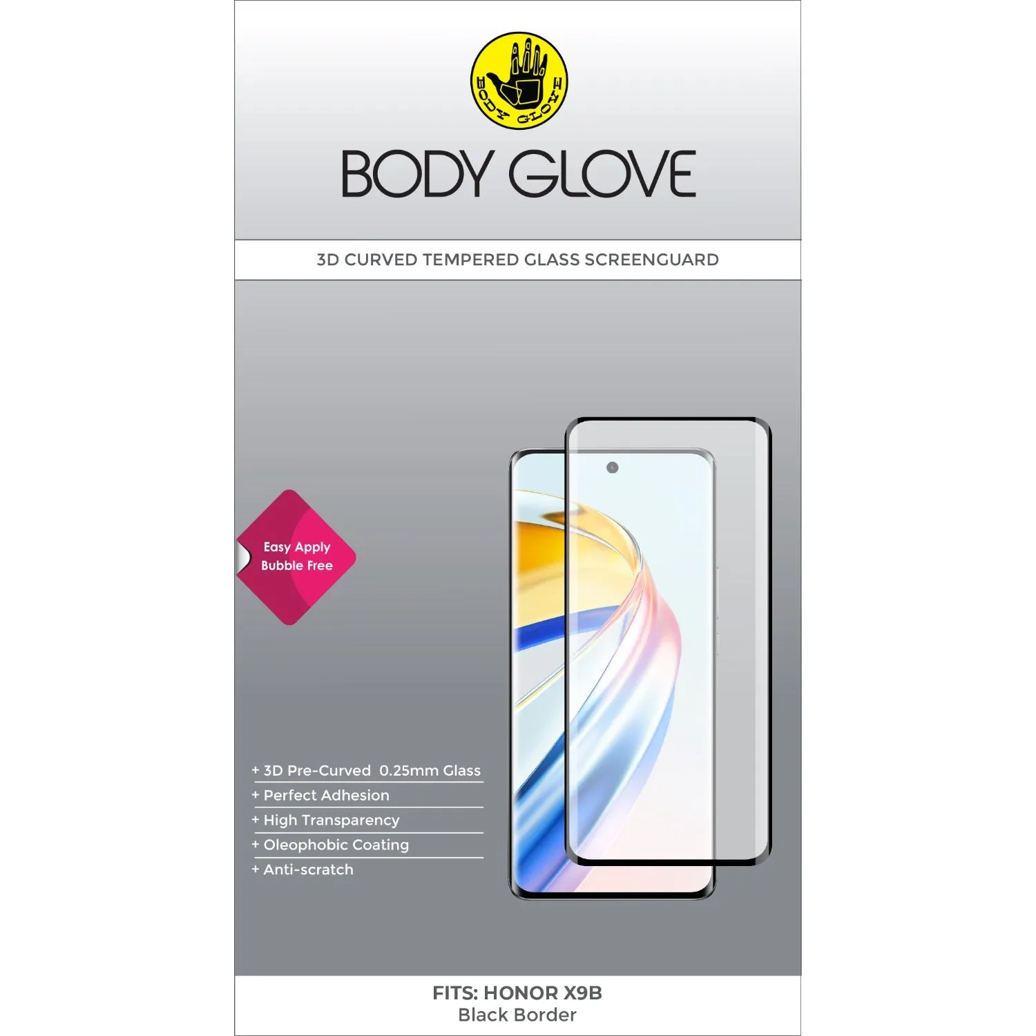 Body Glove 3D Tempered Glass Screen Protector - Honor X9b (BGSGTG-HONX9B)