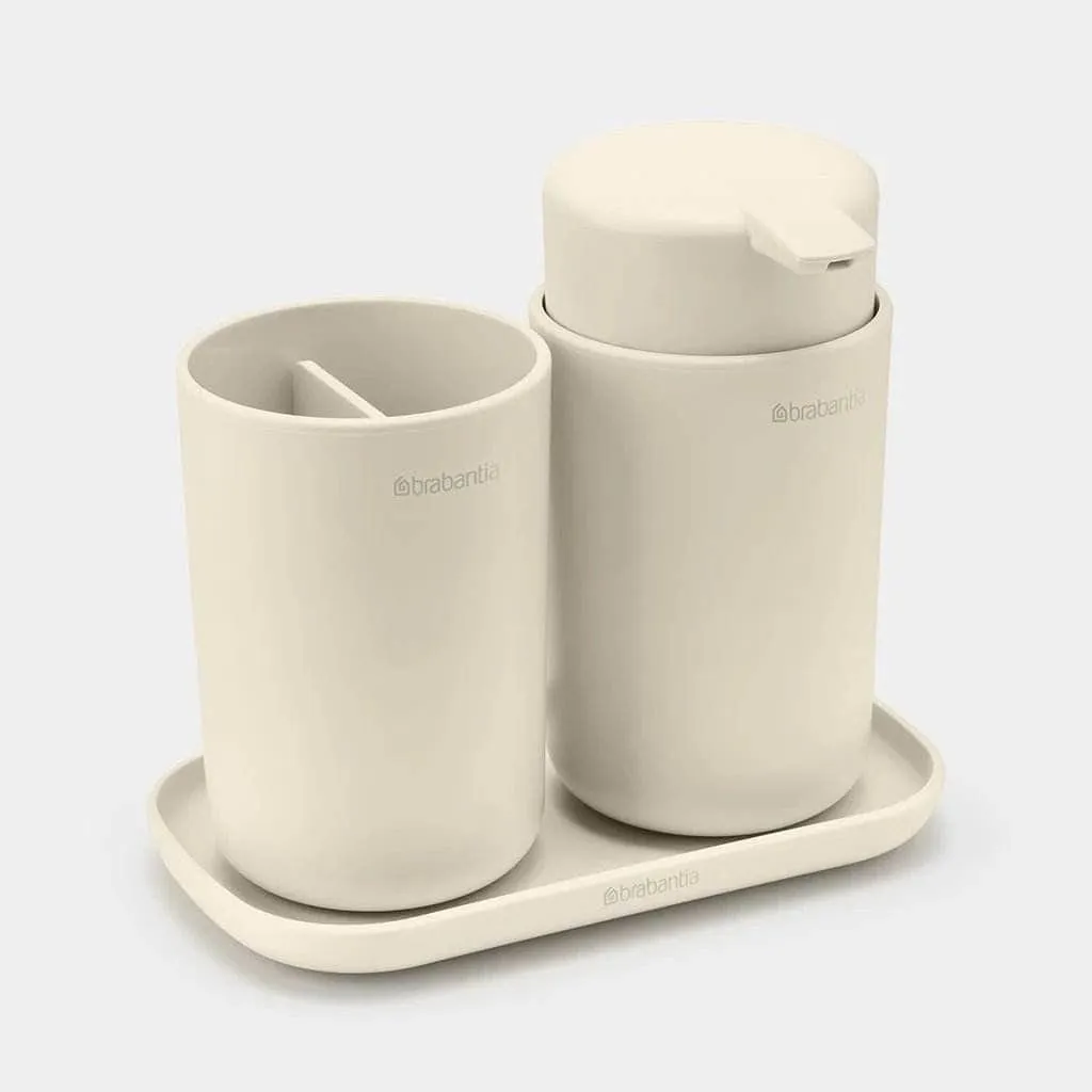 Brabantia Bathroom Accessory Set Of 3 - Soft Beige