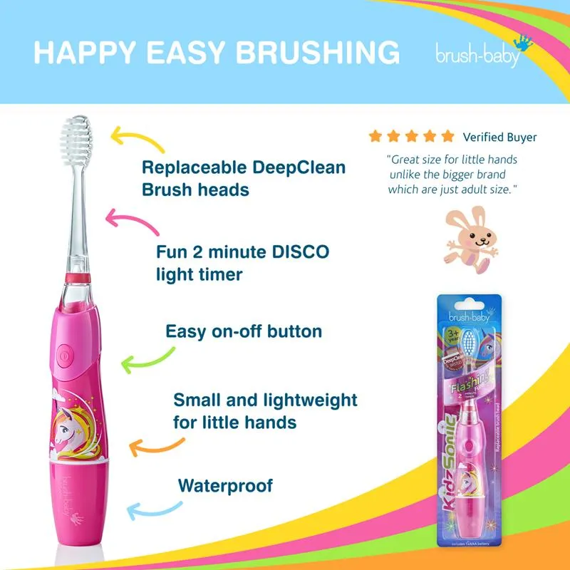 Brush-baby KidzSonic Electric Toothbrush 3-6 yrs (Unicorn)