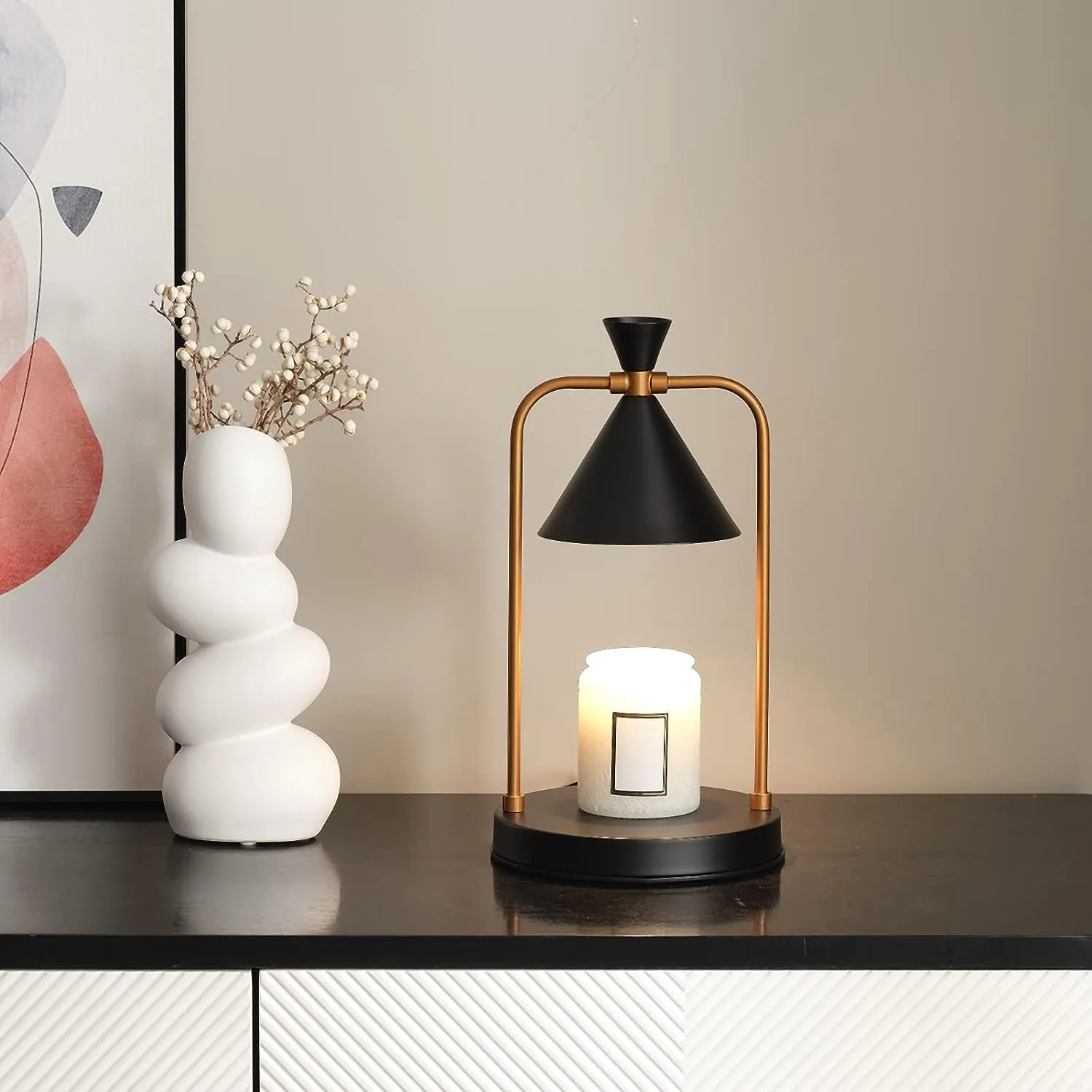 Candle Warmer Lamp with Timer, Dimmable Candle Light Electric Candle