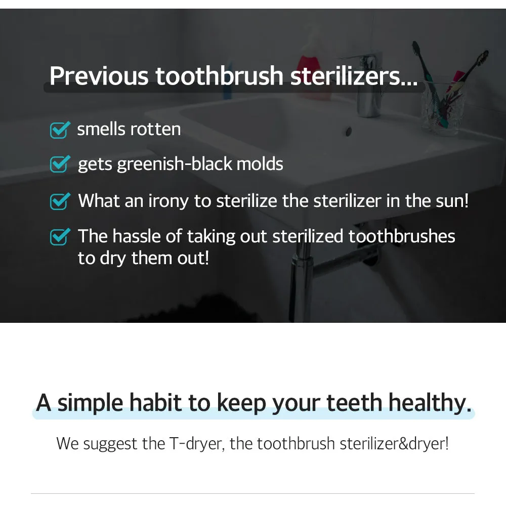 Clean'd T-Dryer Toothbrush Holder with toothbrush