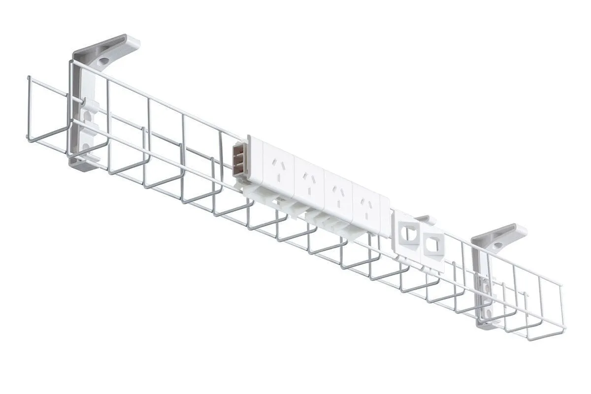 CMS Cable Management Basket Single Metal Tray Includes 4 Power 2 Data [1550W x 105H]