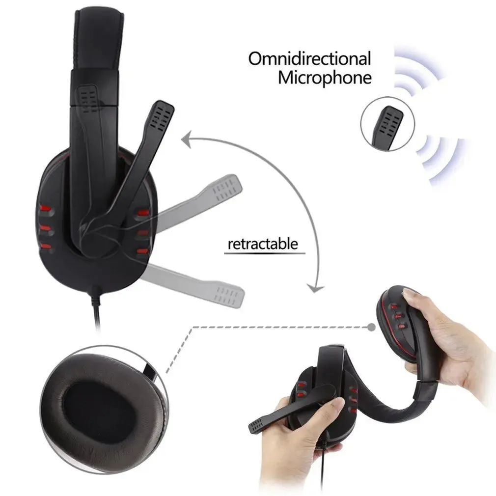 Comfortable USB Wired Stereo Micrphone Headphone -USB Microphone