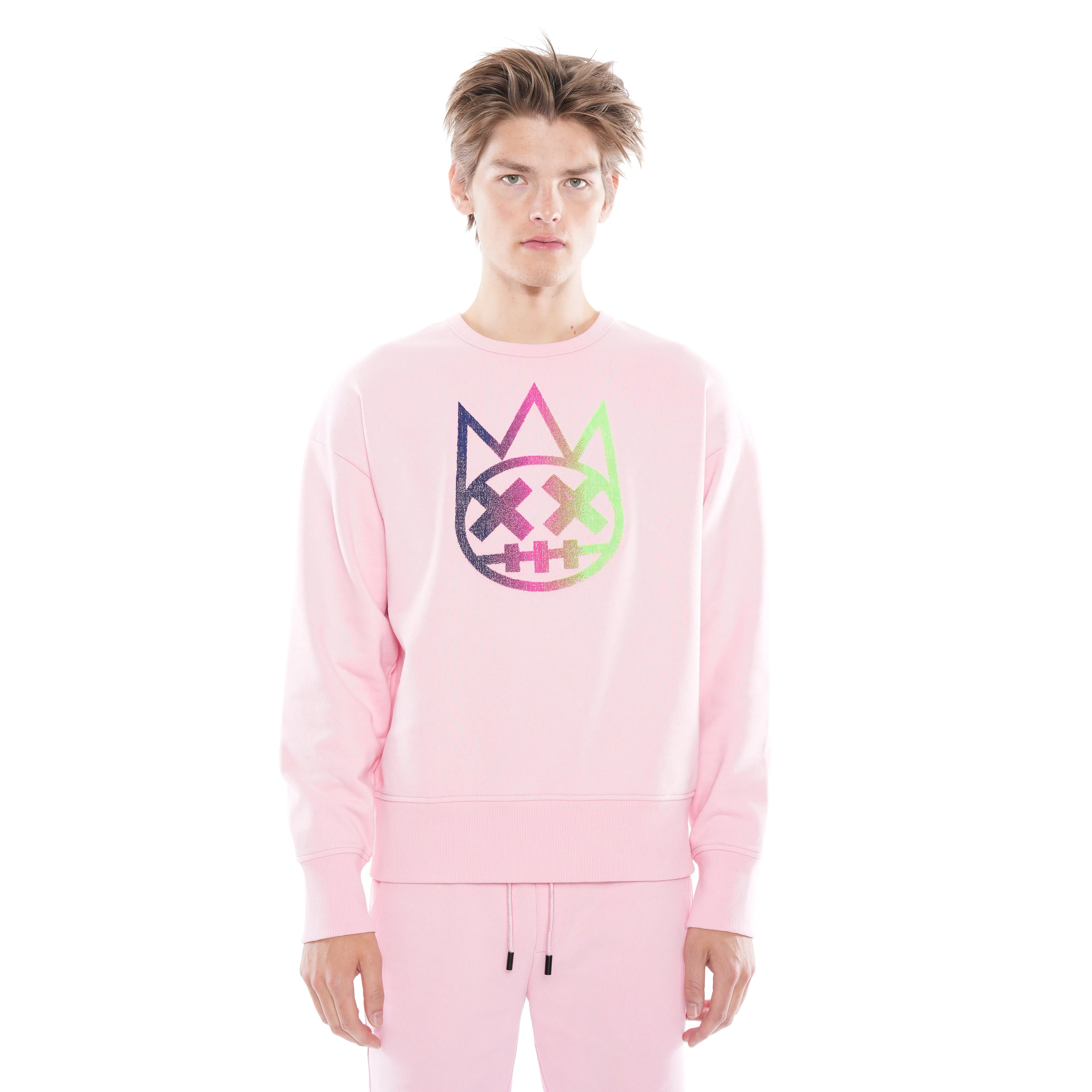 Crew Neck Fleece In Candy Pink