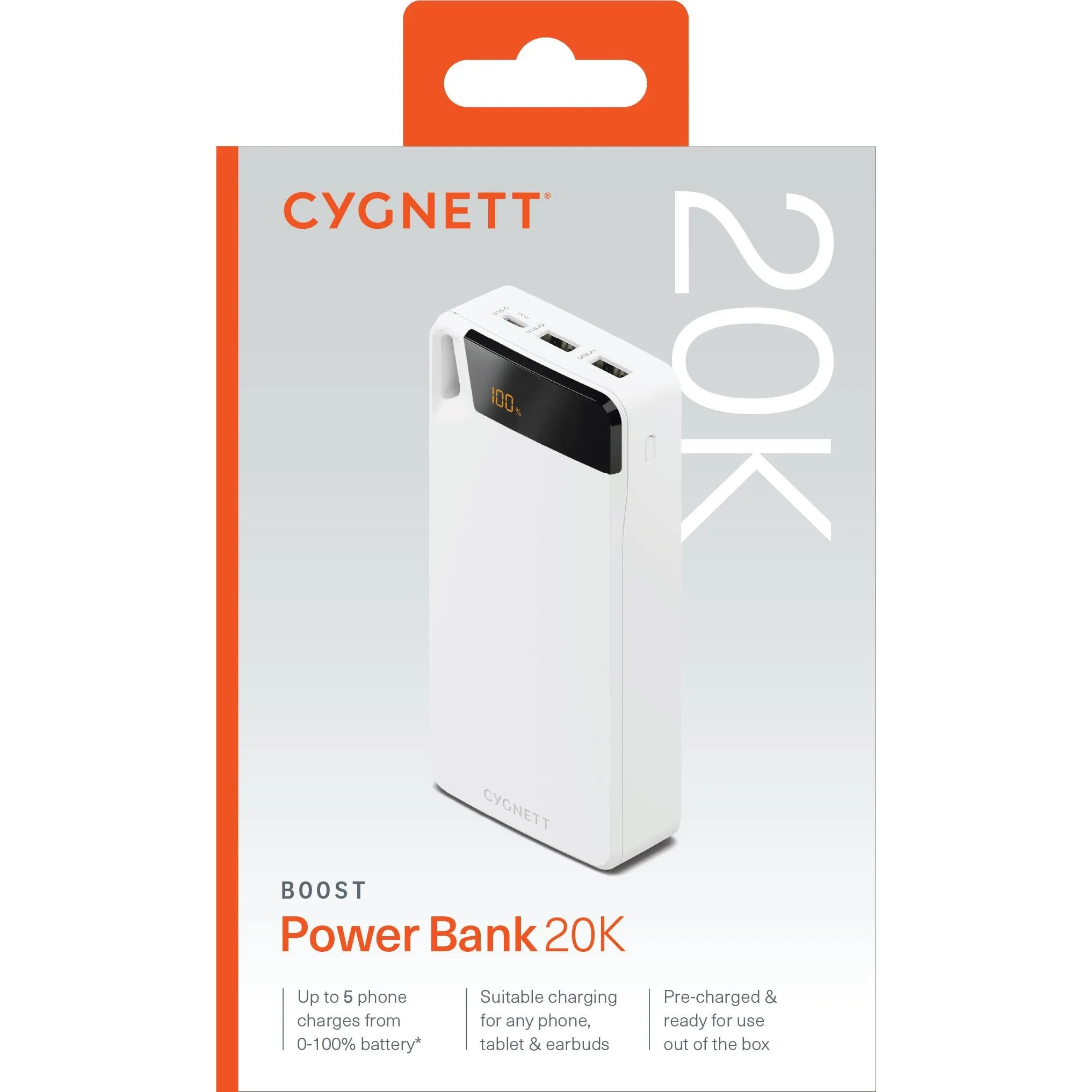 Cygnett Boost 20K V4 Power Bank (White)