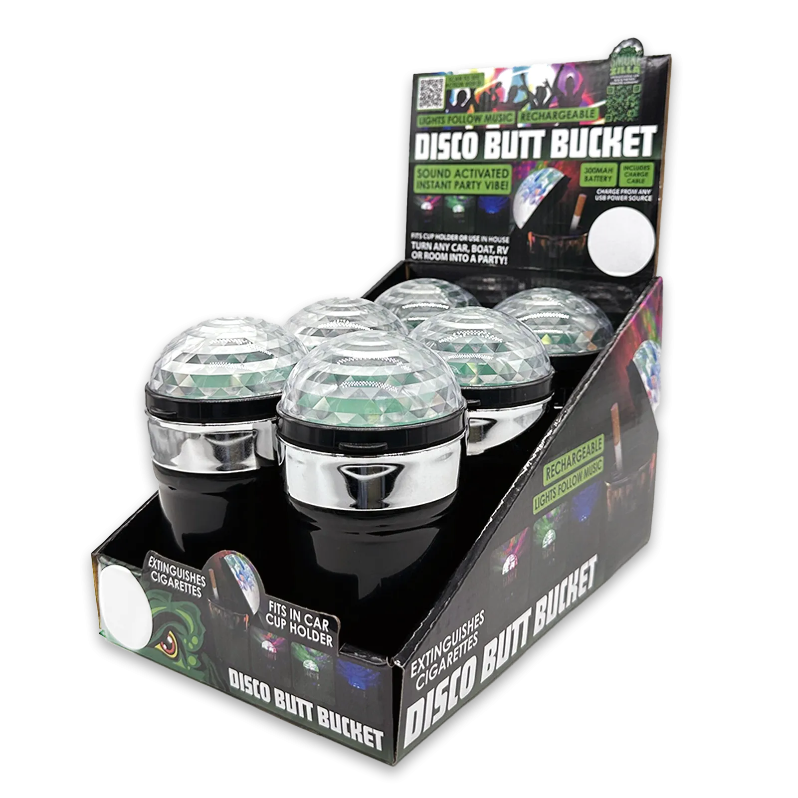 Disco Butt Bucket with Sound Activated LED Lights - 6 Pieces Per Retail Ready Display 23742