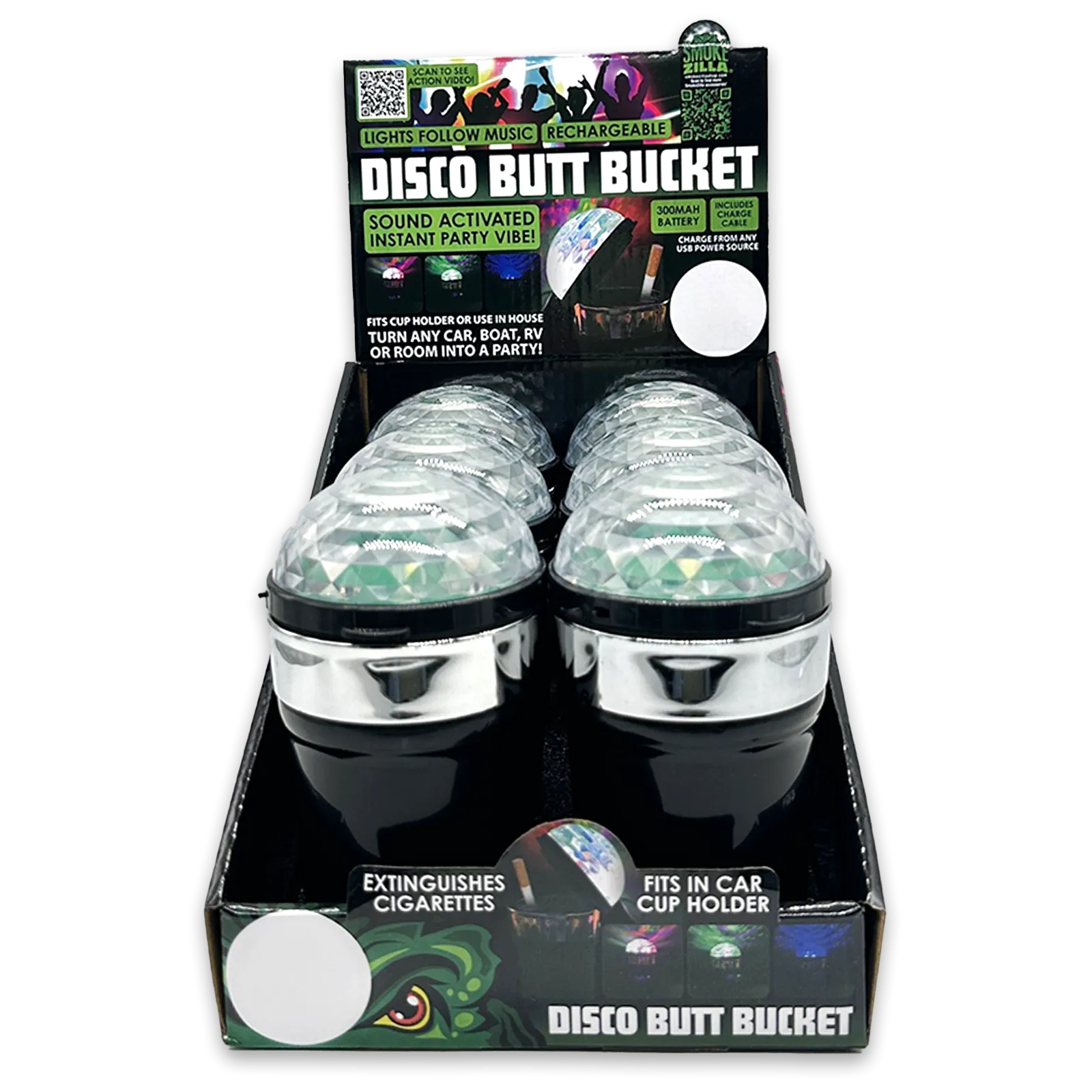 Disco Butt Bucket with Sound Activated LED Lights - 6 Pieces Per Retail Ready Display 23742