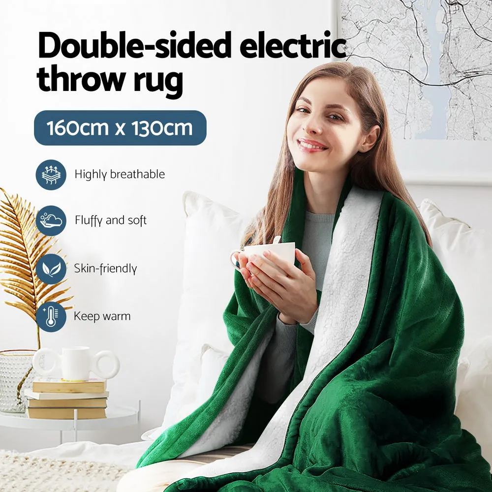 Double-Sided Electric Heated Throw Rug 10 Temp Settings Giselle