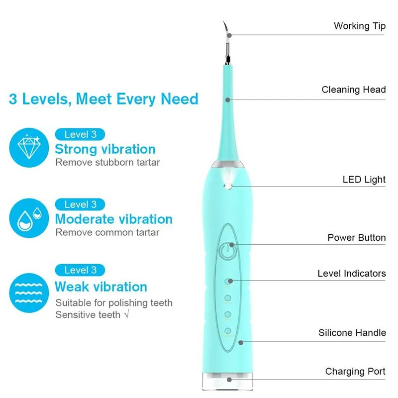 Electric Dental Calculus Plaque Remover Sonic Vibrition Teeth Cleaner